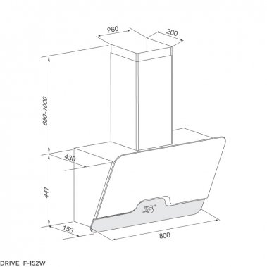 Máy hút khói khử mùi áp tường Malloca DRIVE F-152W