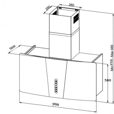 Máy hút mùi Chefs EH-Narsis90T