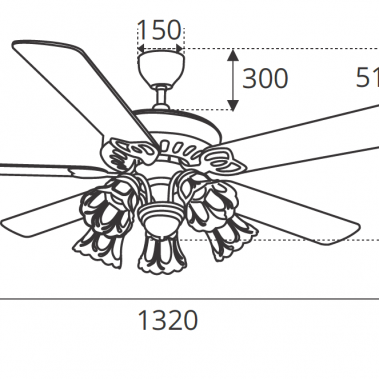 Quạt Trần Cánh Gỗ Sinwa F622 ORB - 5 Cánh - Có Remote và Đèn