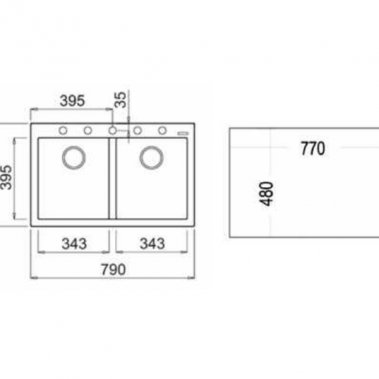 Chậu đá nhân tạo TEKA FORSQUARE 2B 790 BLACK 115260014
