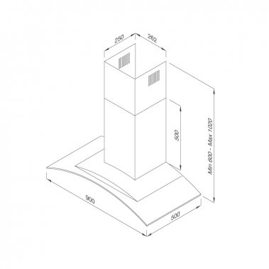 Máy hút khói khử mùi áp tường Malloca Gama K3155.9