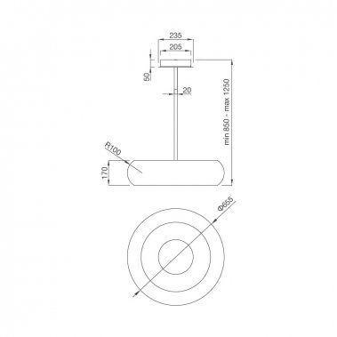 Máy hút khử mùi đảo Malloca GEMINI BLACK - I235F