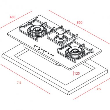 Bếp ga Teka GK LUX 86.1 3G AI AL 2TR GK863G