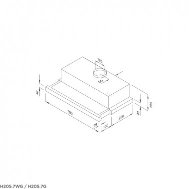 Máy hút mùi âm tủ Malloca H205.7-WG