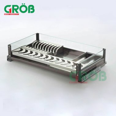 Kệ bát đĩa đa năng inox hộp vách kính GROB (PHF-61; PHF-71; PHF-81; PHF-91)
