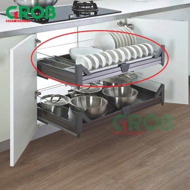 Kệ bát đĩa đa năng inox hộp vách kính GROB (PHF-61; PHF-71; PHF-81; PHF-91)