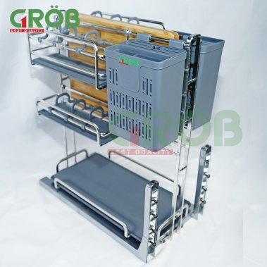 Kệ dao thớt, chai lọ Inox SUS304 Grob (GV304-330; GV304-335; GV304-340)