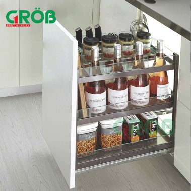 Kệ dao thớt inox hộp vách kính GROB PH-20