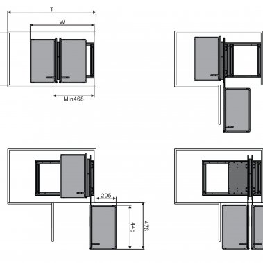 Kệ liên hoàn âm tủ Inox hộp vách kính Grob GK-90A
