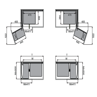 Kệ liên hoàn đáy đặc vách kính Grob (GVK-90L; GVK-90R)
