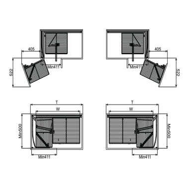 Kệ liên hoàn inox nan SUS304 Grob (GN304.90L; GN304.90L)