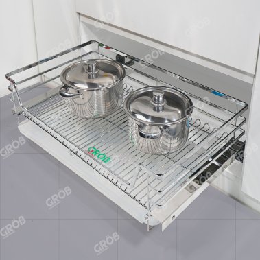 Kệ đựng xoong nồi inox SUS304 nan dẹt GROB (GB304-60; GB304-70; GB304-75; GB304-80; GB304-90)