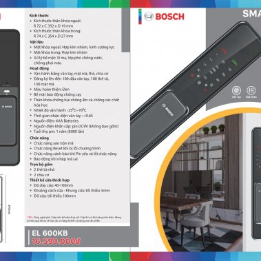 KHÓA VÂN TAY BOSCH EL 600 EU BLACK 