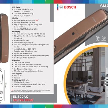 Khóa cửa vân tay BOSCH EL 800AK