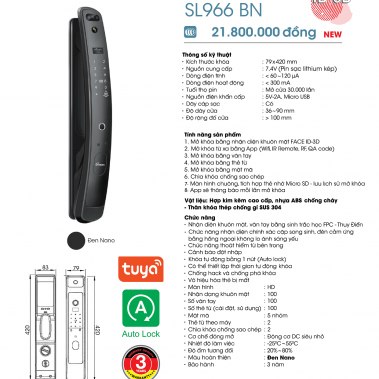 Khóa thông minh nhận diện khuôn mặt Face ID-3D Demax SL966 BN New