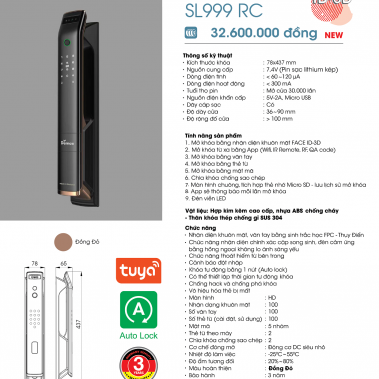 Khóa thông minh nhận diện khuôn mặt Face ID Demax SL999 RC