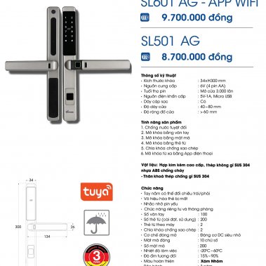 KHÓA THÔNG MINH CHỐNG NƯỚC DEMAX SL501 AG