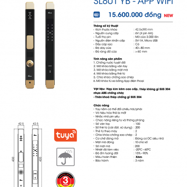 KHÓA THÔNG MINH CHỐNG NƯỚC DEMAX SL801 YB - APP WIFI