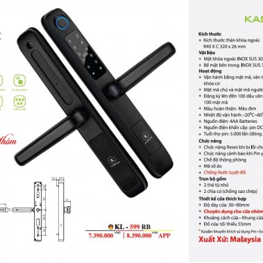 Khóa cửa nhôm xingfa Kassler KL-599 RB App Wifi