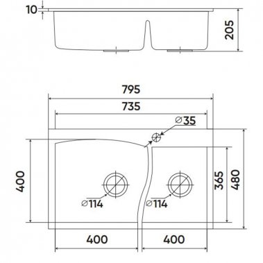 CHẬU RỬA KAFF KF-MIROH-795