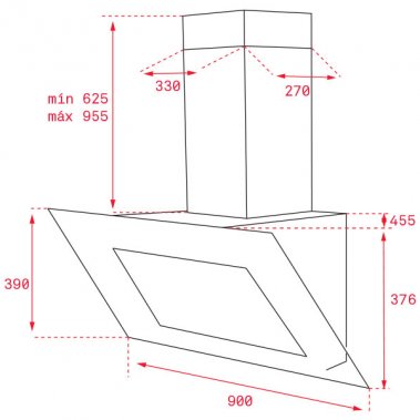 Máy hút mùi Teka QUADRO DLV 998 BK 40437210