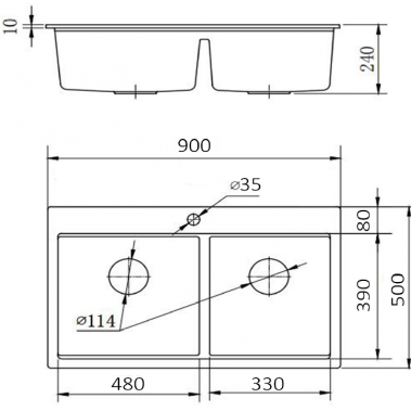 Chậu rửa đá Granite KF-MONDW-9050