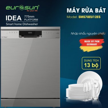 MÁY RỬA BÁT EUROSUN SMS78EU12ES (SILVER)