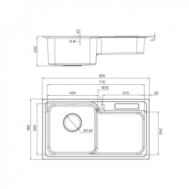 Chậu rửa chén Malloca MS 1028D