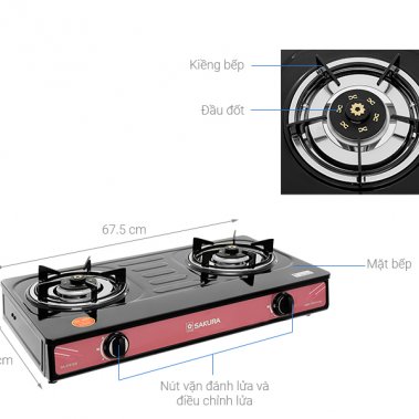 Bếp ga đôi Sakura SA-2181EB