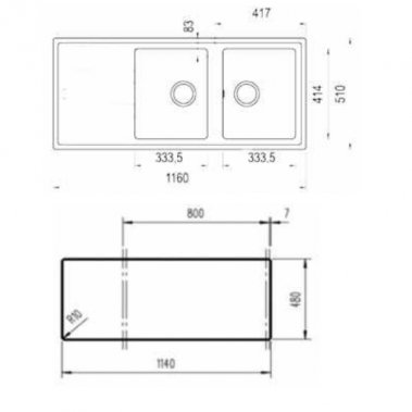 Chậu đá nhân tạo TEKA STONE 80 B-TG 2B 1D AUTO 115400011
