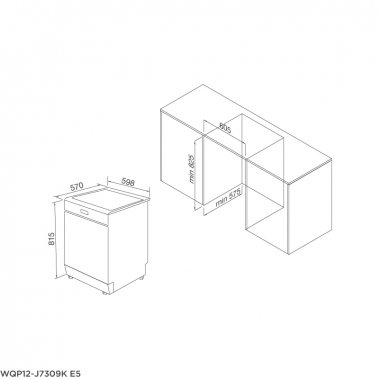 Máy rửa chén Malloca WQP12-J7309K E5