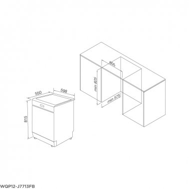 Máy rửa chén Malloca WQP12-J7713FB