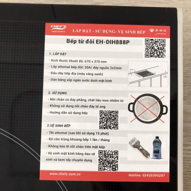 CTKM Bếp từ đôi Chefs EH-DIH888P - Tặng Bộ Nồi