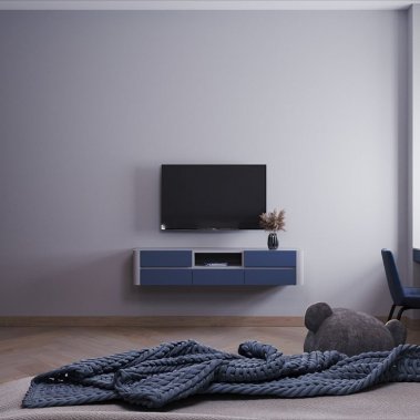 PHÒNG NGỦ CHO BÉ TRAI GỖ MDF CHỐNG ẨM SƠN MÀU XANH KẾT HỢP XÁM