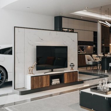 NỘI THẤT PHÒNG KHÁCH 02 - GỖ MDF PHỦ MELAMINE