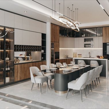 TỦ BẾP 02 - TỦ BẾP MELAMINE VÂN GỖ TRẮNG HIỆN ĐẠI