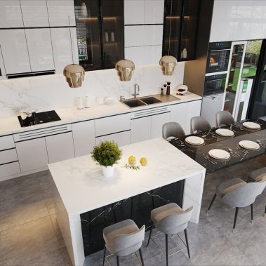 TỦ BẾP 05 - TỦ BẾP MÀU TRẮNG HIỆN ĐẠI