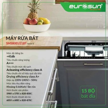 MÁY RỬA BÁT EUROSUN SMS80EU21BT (Seri 8)