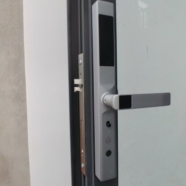 Khóa vân tay chống nước cửa nhôm xingfa, cửa sắt HUBERT HB CN68 Silver Gray