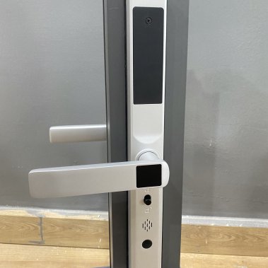 Khóa vân tay chống nước cửa nhôm xingfa, cửa sắt HUBERT HB CN68 Silver Gray