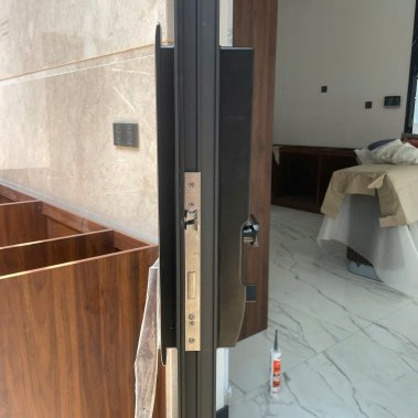 Khóa thông minh nhận diện khuôn mặt Face ID cửa nhôm sắt DEMAX EL908 AG CNC APP WIFI - chống nước