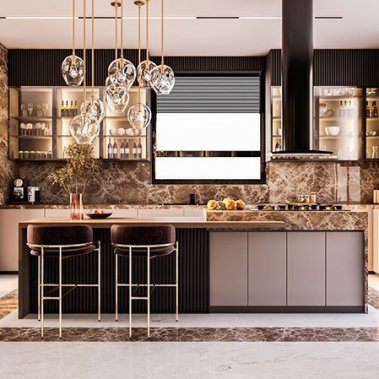 TỦ BẾP 119 CÁNH KÍNH KẾT HỢP