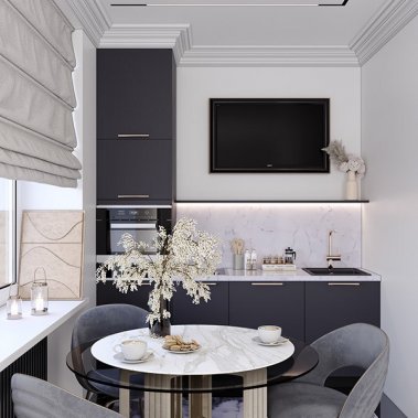 TỦ BẾP 148 - GỖ MDF CHỐNG ẨM PHỦ MELAMINE MÀU XÁM