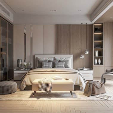 NỘI THẤT PHÒNG NGỦ 46 - GỖ MDF PHỦ MELAMINE PHONG CÁCH HIỆN ĐẠI