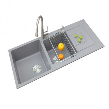 CHẬU RỬA CHÉN I-ROYAL 2 HỘC 1 CÁNH ĐÁ NHÂN TẠO IRDCRET11650-K02GR