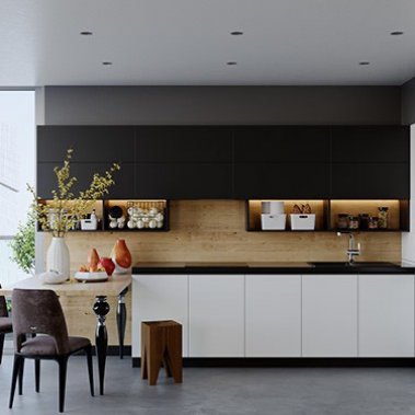 TỦ BẾP 155 - GỖ MDF CHỐNG ẨM PHỦ MELAMINE