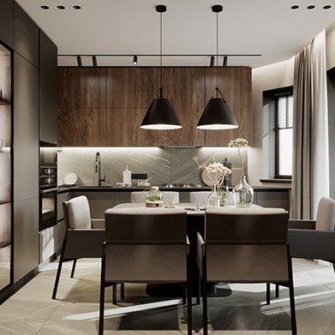 TỦ BẾP 139 LAMINATE TONE XÁM PHỐI GỖ