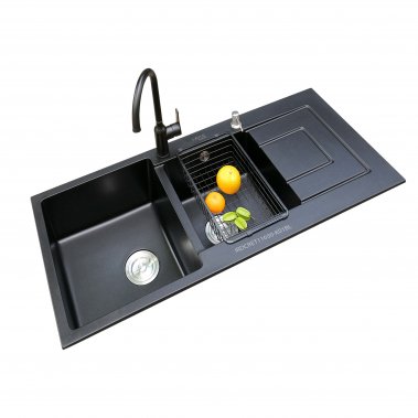 CHẬU RỬA CHÉN I-ROYAL 2 HỘC 1 CÁNH ĐÁ NHÂN TẠO IRDCRET11650-K01BL