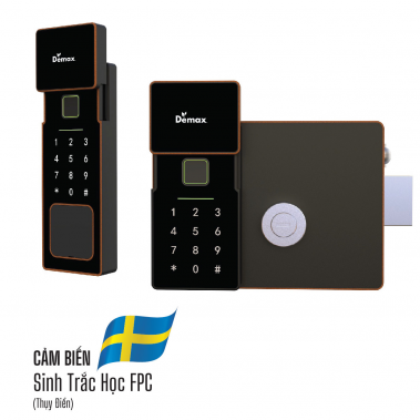 Khoá vân tay cửa cổng chống nước DEMAX SL608 AC APP