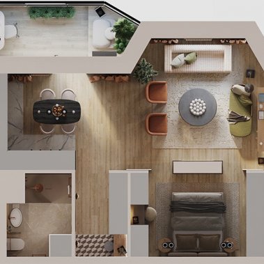 NỘI THẤT CĂN HỘ 52m² PHONG CÁCH MINIMALISM